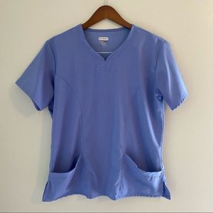 Scrub Aid Ceil Blue Ribbed Scrub Set Large